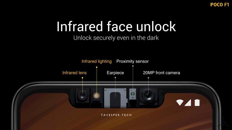 infra red face unlock pocophone f1