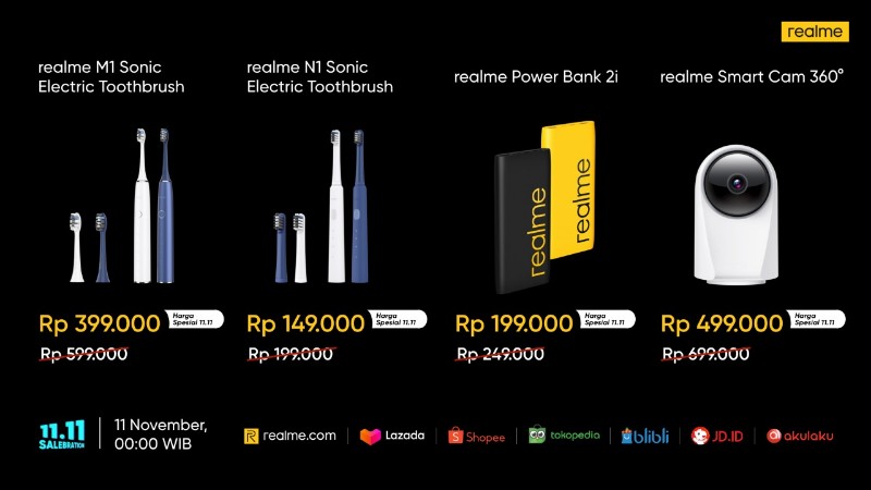 Diskon 50% di realme 11.11 Salebration